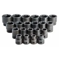PROTO Impact Socket Set: 1 in Drive Size, Small Set (0-50 pieces) Set Size, 21 Pieces, (21) 6-Point (MPN J76122)