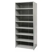 HALLOWELL Metal Shelving: Standalone, Heavy-Duty, 48 in x 18 in, 84 in Overall Ht, 8 Shelves (MPN F7723-18HG)