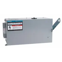 This nonfusible bus plug is rated 400 A at 600V AC and designed for use with Siemens Sentron Busway. It supports 3-phase, 4-wire with ground systems, providing a branch circuit connection for power distribution in industrial settings. The unit carries the JXD6 designation and manufacturer part number SLJC464004GJXD6.