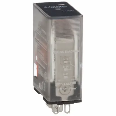 SCHNEIDER General Purpose Relay: Socket Mounted, 15 A Current Rating, 24V AC, SPDT - Socket-Mounted Relays