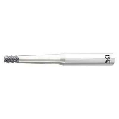 OSG Corner Radius End Mill: Carbide, WXS Coated, 3 Flute, 10 mm Mill Dia, 15 mm LOC - Pencil-Neck Carbide Corner-Radius End Mills for Hardened Materials