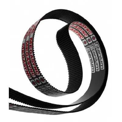 MEGADYNE Timing Belt: HTD, 4956TTM14M128, Megasync Titanium, Compounded Rubber, Rubber - Megasync Titanium Series Parabolic Timing Belts