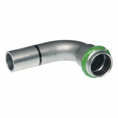 APOLLO Crimp Elbow Fitting: 1 1/2 in Pipe x 1 1/2 in Pipe Size, Press-fit x FTG - Potable Water Stainless Steel Press Fittings