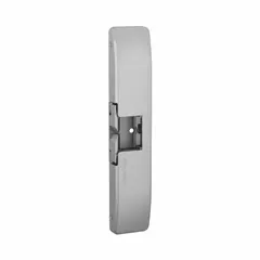 This HES rim electric strike is designed for use with exit devices in access control systems. Constructed of stainless steel, it measures 9 inches in height and operates on 12/24V input. Rated as heavy duty, it is suitable for commercial and industrial door applications requiring secure latch release.