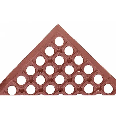 NOTRAX Antifatigue Mat: 3 ft x 5 ft, 1/2 in Thick, Raised Rings, Red, Natural Rubber - Oil & Grease-Resistant Drainage Mats
