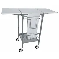 Fixed-height mobile worktable with a 46 in x 20 in laminate top and 200 lb overall load capacity. Fully assembled with a powder-coated frame and two swivel casters with polyurethane wheels. Suitable for use in assembly, maintenance, and inspection areas where a portable work surface is needed