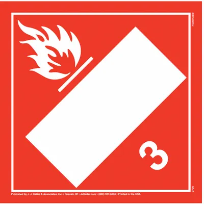 JJ KELLER Container Placard: Flammable Liquid, 10 3/4 in x 10 3/4 in - Class 3: Flammable Liquids