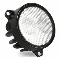 Round LED floodlight with a 3 in overall diameter and black housing. Features a Deutsch electrical connection and ECE approval. Suitable for vehicle applications requiring wide-area illumination, such as on trucks, trailers, and off-road equipment