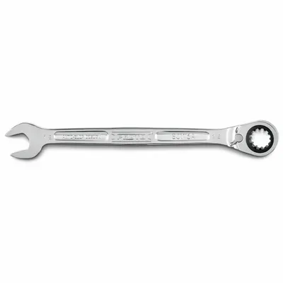 PROTO Combination Wrenches: Alloy Steel, Full Polish Chrome, 1/2 in Head Size - SAE Spline Ratcheting Combination Wrenches