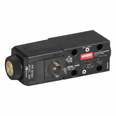 VICKERS Hydraulic Directional Valve: 16 gpm Max Flow Rate, D03 NFPA Size, Two Positions - High-Pressure Solenoid-Operated Directional Control Valves