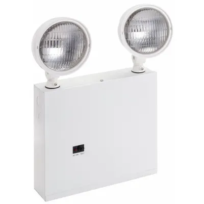 LITHONIA LIGHTING Emergency Light: Incandescent, Indoor, 9 W Lamp Watt, 120/277V AC, 18 W Emergency Watt - Steel Emergency Lights
