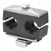 STAUFF Beta Clamp: Smooth Bore, 316 Stainless Steel Clamp, Polypropylene Cushion, For 2 Lines (MPN CRA-319/19-ACT-GD-AS-U-W5-K-642012)