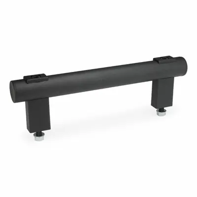JW WINCO Pull Handle: Threaded Holes, Front-Mount, 23.62 in Mounting Hole Center to Center - Load-Rated Straight-Leg Tubular Pull Handles