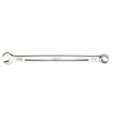 MILWAUKEE Combination Wrench: Chrome Vanadium Steel, Chrome, 9/32 in Head Size - SAE 12-Point Combination Wrenches