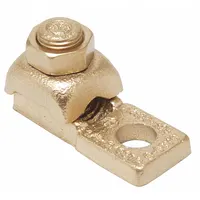 BURNDY Wire Connector: 3/0 AWG – 4/0 AWG Wire Sizes, 3/8 in Stud Size, Unplated Copper Lug Body (MPN QA282B)