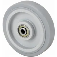 APPROVED VENDOR Caster Wheel: 5 in Wheel Dia., 1 1/4 in Wheel Wd, Rubber, 200 lb Load Rating, Gray