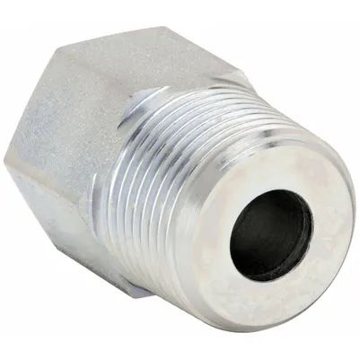 PARKER 3/8X1/4PTR34MS Steel Straight Adapter, 3/8 in x 1/4 in, 6,000 psi - Hydraulic Threaded Extreme-Pressure Pipe Fittings