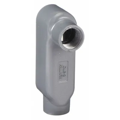 HUBBELL KILLARK Conduit Outlet Body: Aluminum, Powder Coated, 3/4 in Trade Size, LB Body - LB - 90° Elbow Type