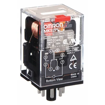 OMRON General Purpose Relay: Socket Mounted, 10 A Current Rating, 24V DC, DPDT - Socket-Mounted Relays