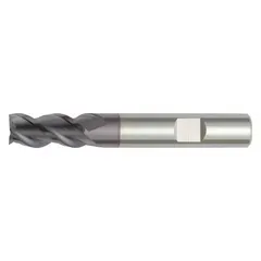 This carbide square end mill is designed for machining stainless steel and super alloys. The TiAlN coating provides heat resistance, while the 3-flute geometry aids chip evacuation. Suitable for slotting, profiling, and finishing operations. Mill diameter: 3 mm, length of cut: 7 mm, overall length: 57 mm.