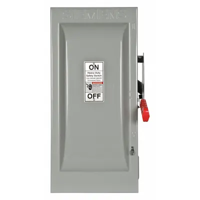 Siemens Safety Switch: Fusible, 100 A, Three Phase, 240V AC, Galvanized Steel - Fusible Safety Switches