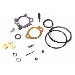 Carburetor overhaul kit for Briggs & Stratton engines. Contains components to rebuild and restore fuel delivery. Used in lawn mowers, generators, and small industrial equipment during engine maintenance.