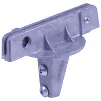 This post cap bracket is designed for mounting flat signs onto 3 lb/ft U-Channel sign posts. Made of aluminum with a silver finish, it features a 90° slot with a 5-1/2 in width for secure attachment and alignment. Suitable for traffic and roadway sign installations