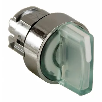 SCHNEIDER Short-Handled Selector Switch: 22 mm Panel Mount Size, 3 Positions - Illuminated Selector-Switch Operators