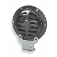 WOLO Electric Horn: 72-80V DC, High Tone, Electric, Black, Painted, 115 dB Sound Level - Max (MPN 370LC-72/80L2WV)