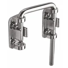 This sliding door lock from PRIME-LINE measures 2 inches in height and 2 inches in width. It is designed for use on sliding doors in various settings, providing a means to secure the door in a closed position.
