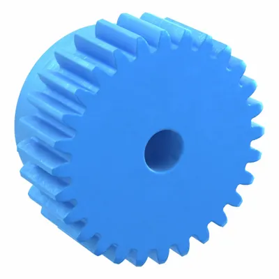 KHK GEARS Machined Spur Gear: Module m 1.5, 28 Teeth, 8 mm Bore Dia, Nylon, 20° Pressure Angle - Metric Spur Gears with Standard Hub