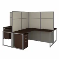BUSH BUSINESS FURNITURE Modular Cubicle Workstation: 66 in Overall Ht, 119 in Overall Wd, Cherry (MPN EODH76SMR-03K)