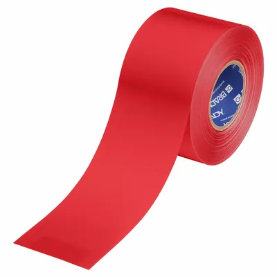 BRADY Floor Marking Tape: Solid, Red, 4 in x 100 ft, 22 mil Tape Thick - Extra-Durable Floor Marking Tape