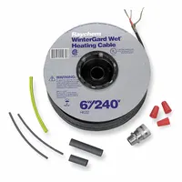 RAYCHEM Electric Heating Cable Kit: For Indoor/Outdoor, 100 ft Cable Lg, 240V AC, Hardwired (MPN 449467-000)