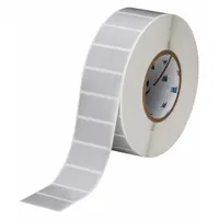 Pre-Cut Label Stock Roll: 1 in x 2 in, 2 13/64 in x 1 in, Polyester, Gray, 3,000 Labels per Roll (MPN THT-17-413-3)