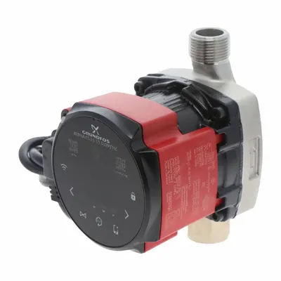 Grundfos Circulating Pump: 1/8 hp HP, 115V AC, Stainless Steel, Variable, 8 gpm - Intelligent Inline Circulator Pumps