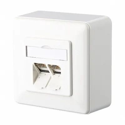 METZ CONNECT Wall Outlet: AP, GD-Zn (Zinc Die-Cast), LSA Terminal Block x RJ45 - Voice & Data Housings, Panels & Connector Components