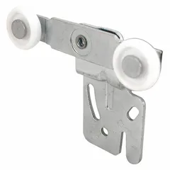 This hanging door roller from PRIME-LINE is designed for sliding door applications. It measures 2 1/2 inches in length and 3 3/4 inches in width, with a maximum weight capacity of 60 lb per pair (1 PR). Suitable for residential and light commercial use.