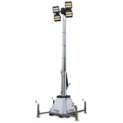 GENERAC CTF10 Portable LED Light Tower, 960 W, 120 V, 4 Lamp Heads - Portable Light Towers