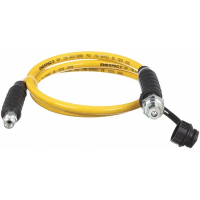 ENERPAC Hydraulic Hose Assembly: 1/4 in ID, C604 x NPTF, 6 ft Lg, Yellow - Enerpac H700 Abrasion-Resistant Hydraulic Hose Assemblies