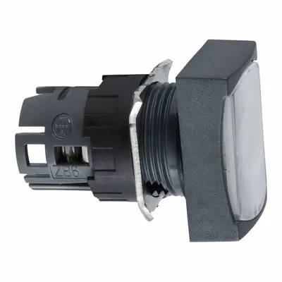 SCHNEIDER Flush Push Button: 16 mm Mounting Size, Non-Metallic - Illuminated Flush-Mount Push-Button Operators