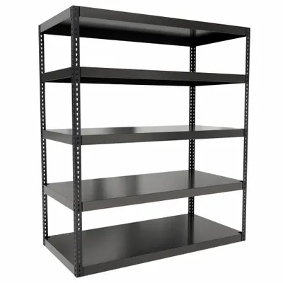HALLOWELL Boltless Shelving: Standalone, Extra-Heavy-Duty, 72 in x 36 in, 84 in Overall Ht - Extra-Heavy-Duty Solid Steel Decking Boltless Shelving
