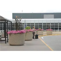 Planter Bollard: Circle, Beige, 40 in Overall Ht, Round Shape, Beige (MPN TF4142W22)