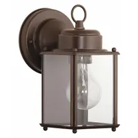 Wall Lantern: Incandescent, 100 W, 120V AC, 8 5/8 in Overall Ht, Brass Housing Material (MPN P5607-20)