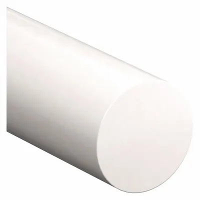 PET-P Rod: 2 in Dia, 12 in Lg, Opaque, Off-White, 10,500 psi Tensile Strength - Lubricant-Filled Polyester Rods & Discs