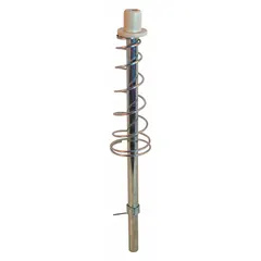 This hanging door guide measures 3-3/4 inches in width and supports doors up to 30 lb. It is used to guide sliding doors within their track system, preventing swaying and ensuring smooth operation. Suitable for residential and light-commercial sliding door installations.