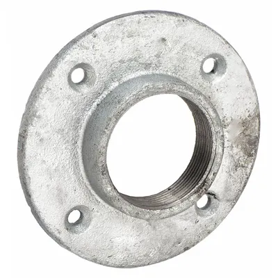 OEM Threaded Zinc Galvanized Steel Flange, 1 1/2 in, NPT, 300 psi, Malleable Iron - Threaded Zinc Galvanized Steel Flanges