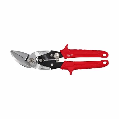 MILWAUKEE Aviation Snip: Left, 10 in Overall Lg, 1 1/2 in Cutting Lg, Steel, TPR - Aviation Snips
