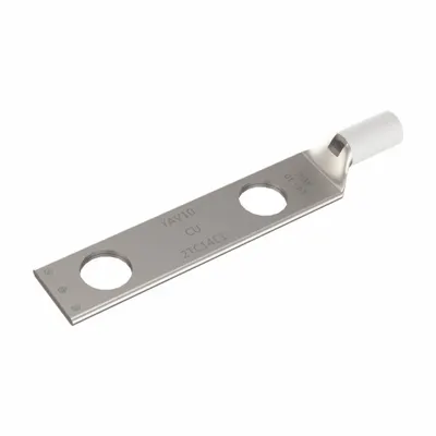 BURNDY Compression Lug: For 14 to 10 AWG, Solid/Stranded Wire, 3/8 in Stud Size - Two-Hole Compression Lugs