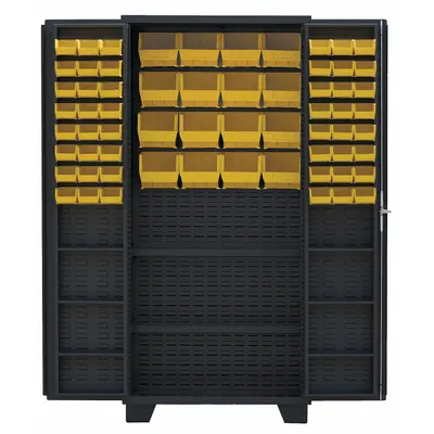 JAMCO Bin Cabinet: 36 in x 24 in 78 in, 8 Shelves, 64 Bins, Yellow, Deep Box - Standard Bin Cabinets with Shelves